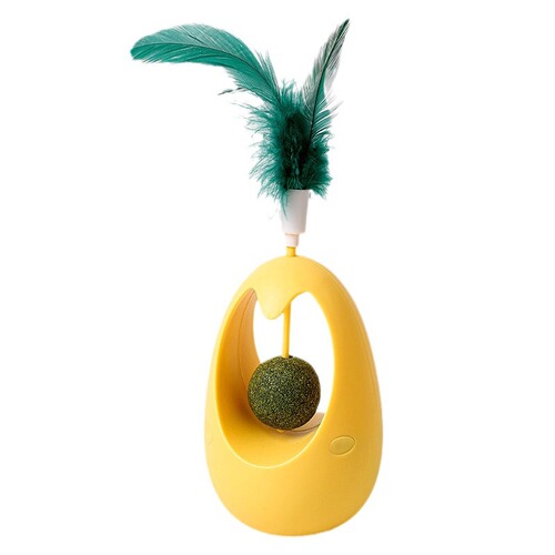 Pet Toy Teeter Totter Feather Cat Toy with Mint Ball Hollow Cat Supplies Interactive Gadget New Arrival Wholesale