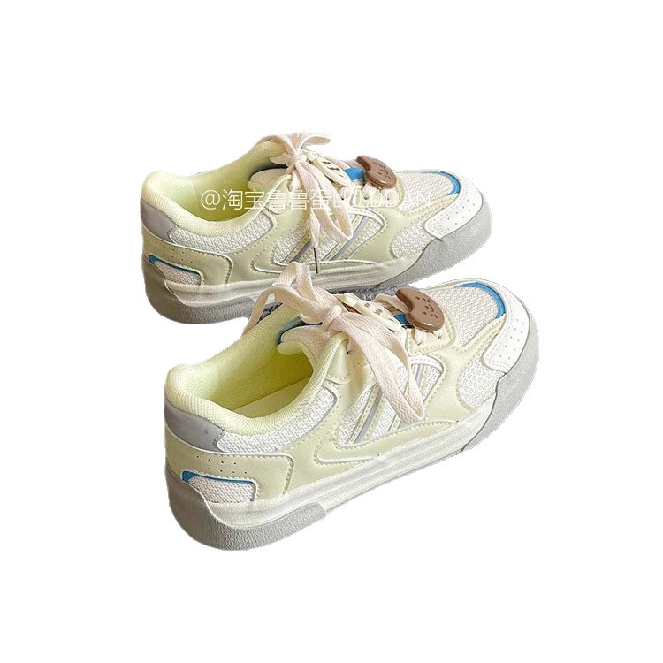 Redonda respirable fondo grueso pequeño pez pequeño zapatos blancos para mujeres 2026 nuevo verano explosivo skate zapatos deportivos casuales