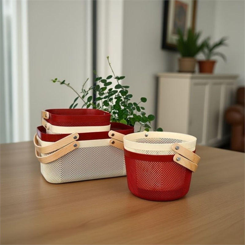 Estilo de cocina de baño canasta de almacenamiento Resalto canasta de almacenamiento de mano canasta de almacenamiento canasta de snack