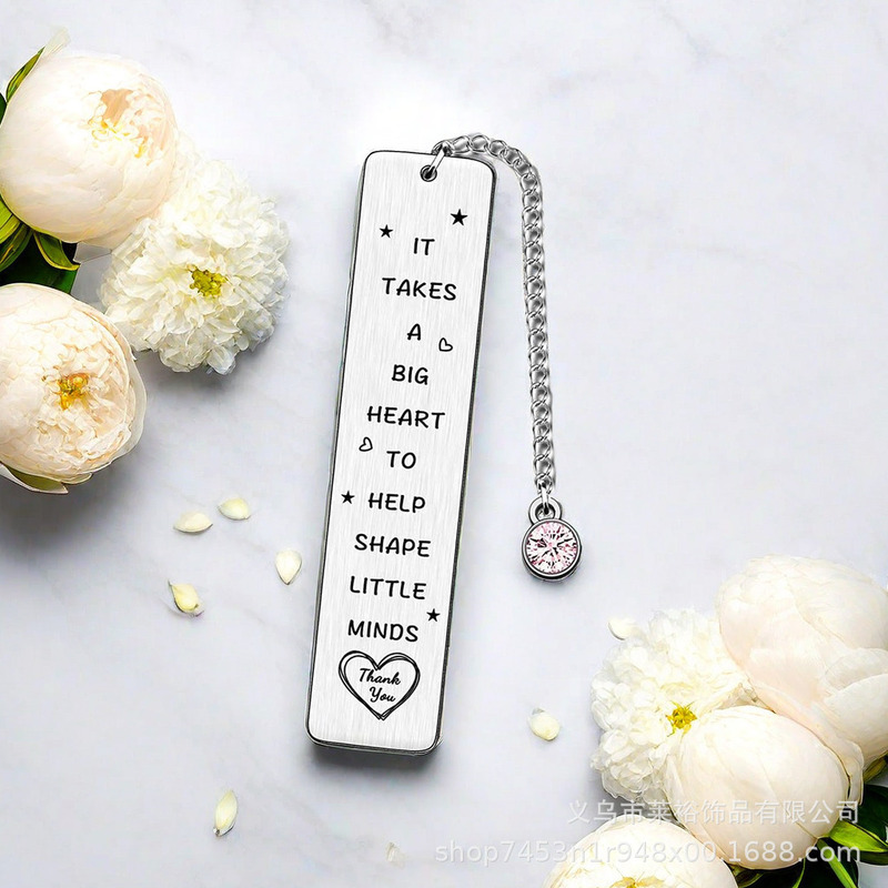 Cross-Border Popular New Creative Style Artistic Gifts for Teachers' Day, Back-To-School Season, Graduation Season, Bookmarks That Can Be Engraved with Text and Logo