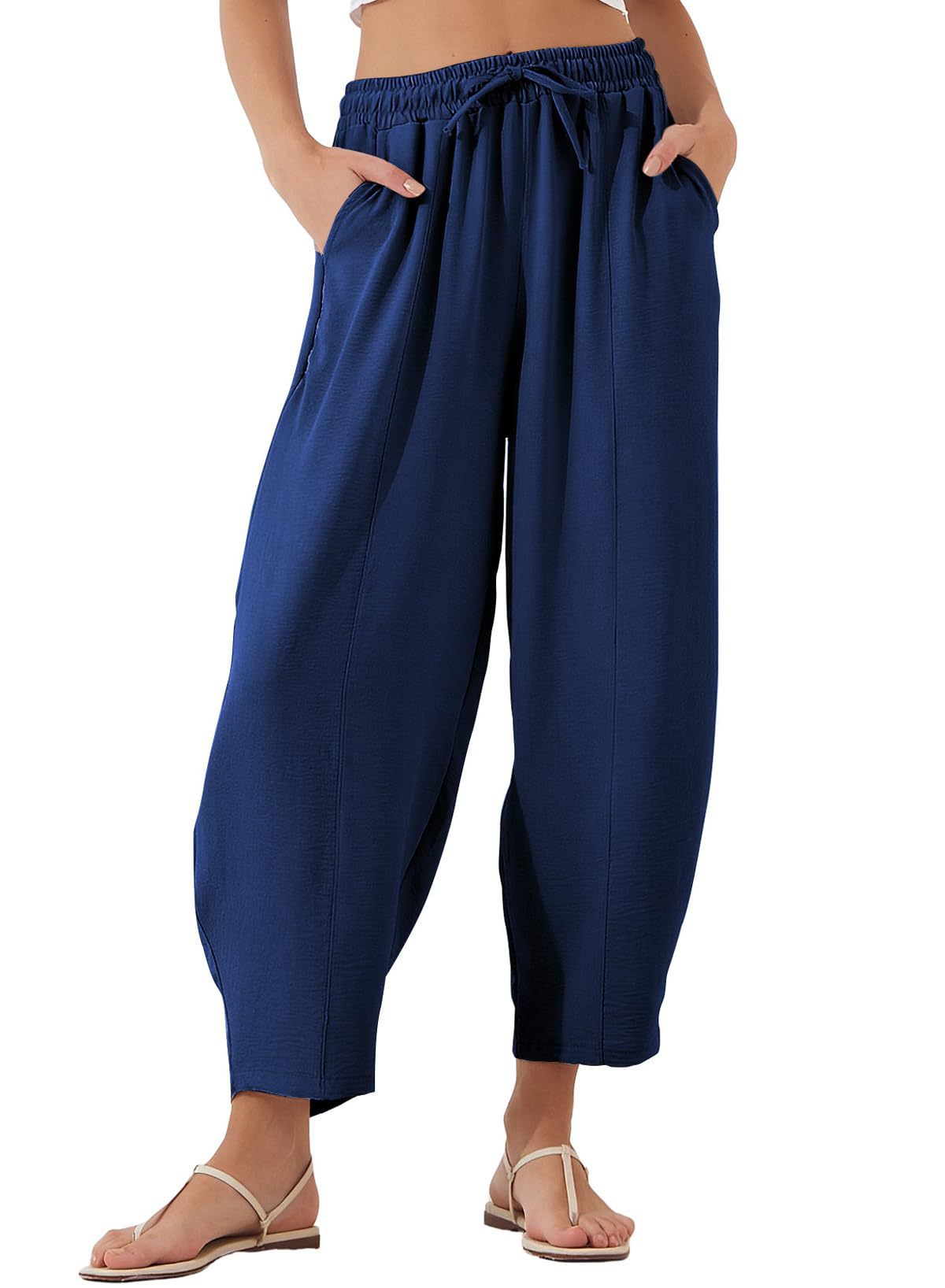 Spring Summer Pleated Women Pants Mid-waist Straight Pants Loose Casual Bloomers Causal Female Trousers Army Green Pants Women_voghion.com