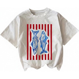 SweatyRocks Women's Striped Print Crew Neck T Shirts Cas