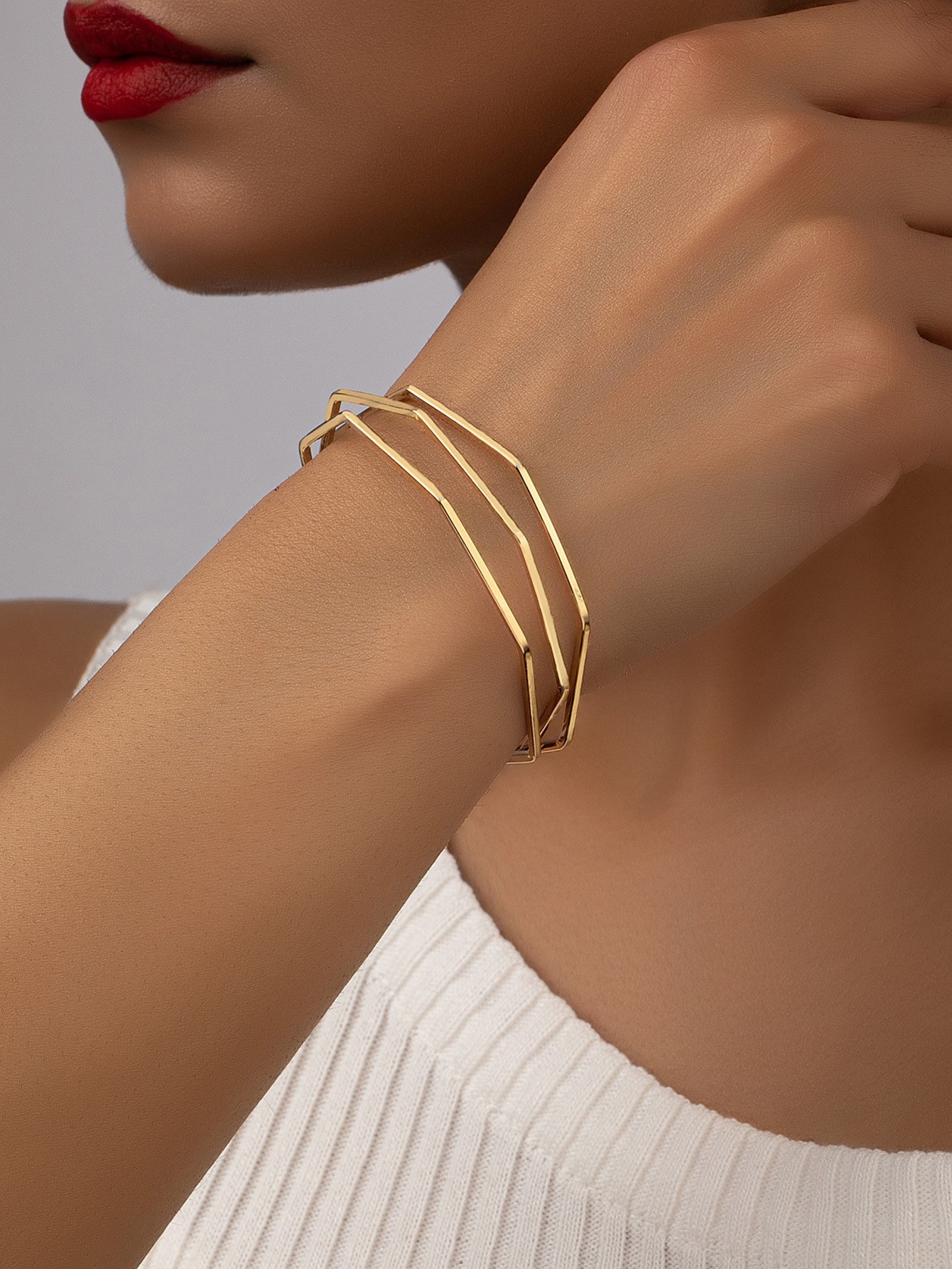 10g Weight Simple Style Classic Style Geometric Alloy Wholesale Bangle