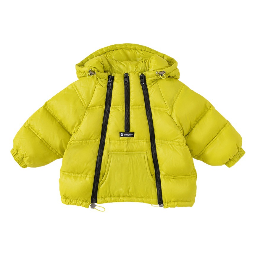 Babycity invierno engrosada de los niños abajo chaqueta pato blanco abajo niños doble cremallera chaqueta caliente moda DY83005