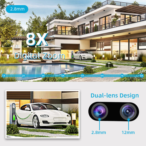 ICSEE binocular 8x zoom 8MP wireless PTZ camera CCTV outdoor network surveillance camera XIONGMAI