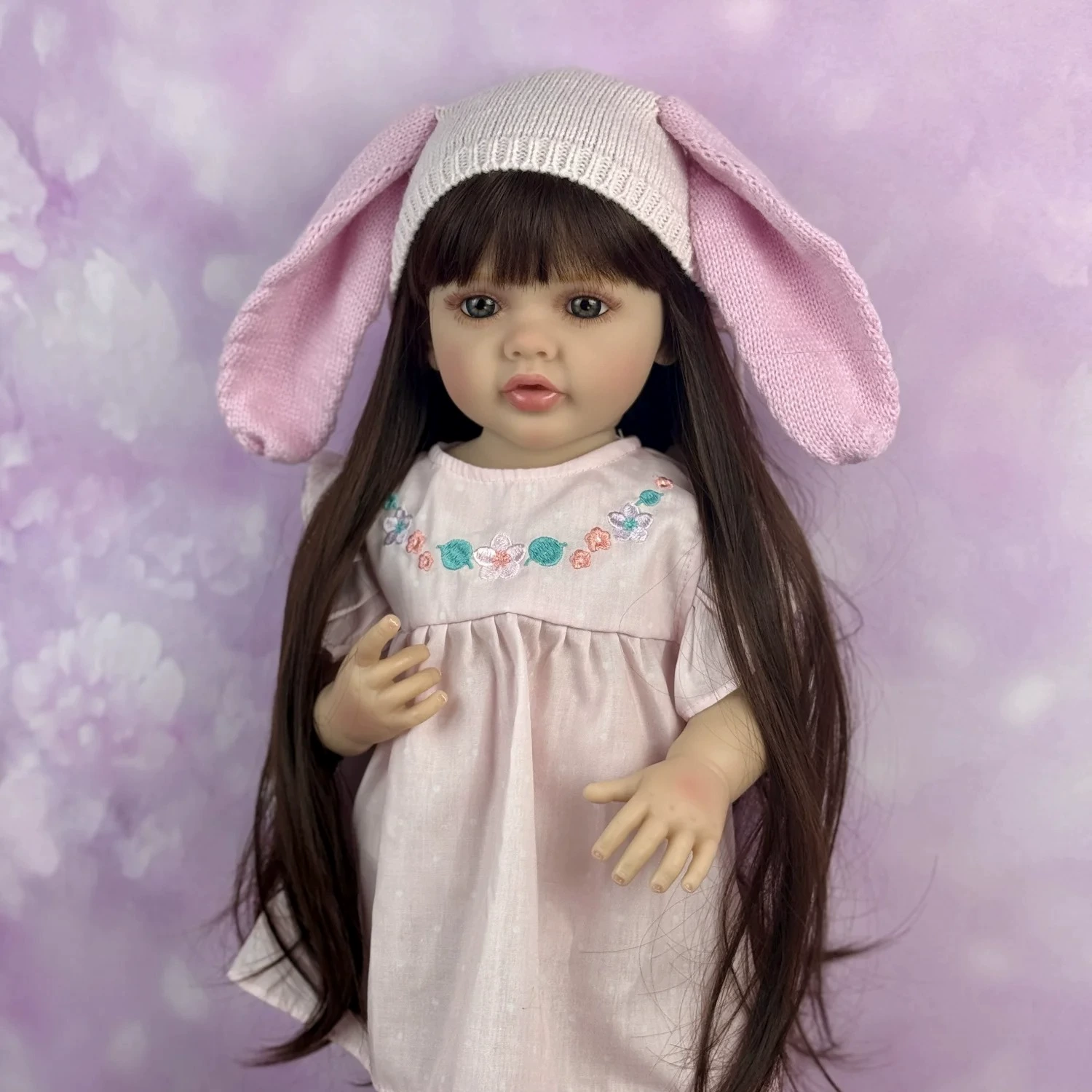 BZDOLL 55 см полностью приклеенная милая кукла с длинными волосами, реалистичная реборн-кукла, хит продаж