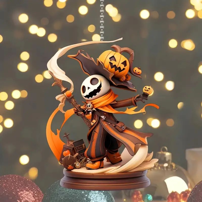 Halloween creativo nuevo producto calabaza esqueleto colgante de vacaciones acrílico transfronterizo colgante de automóvil llavero colgante image 2