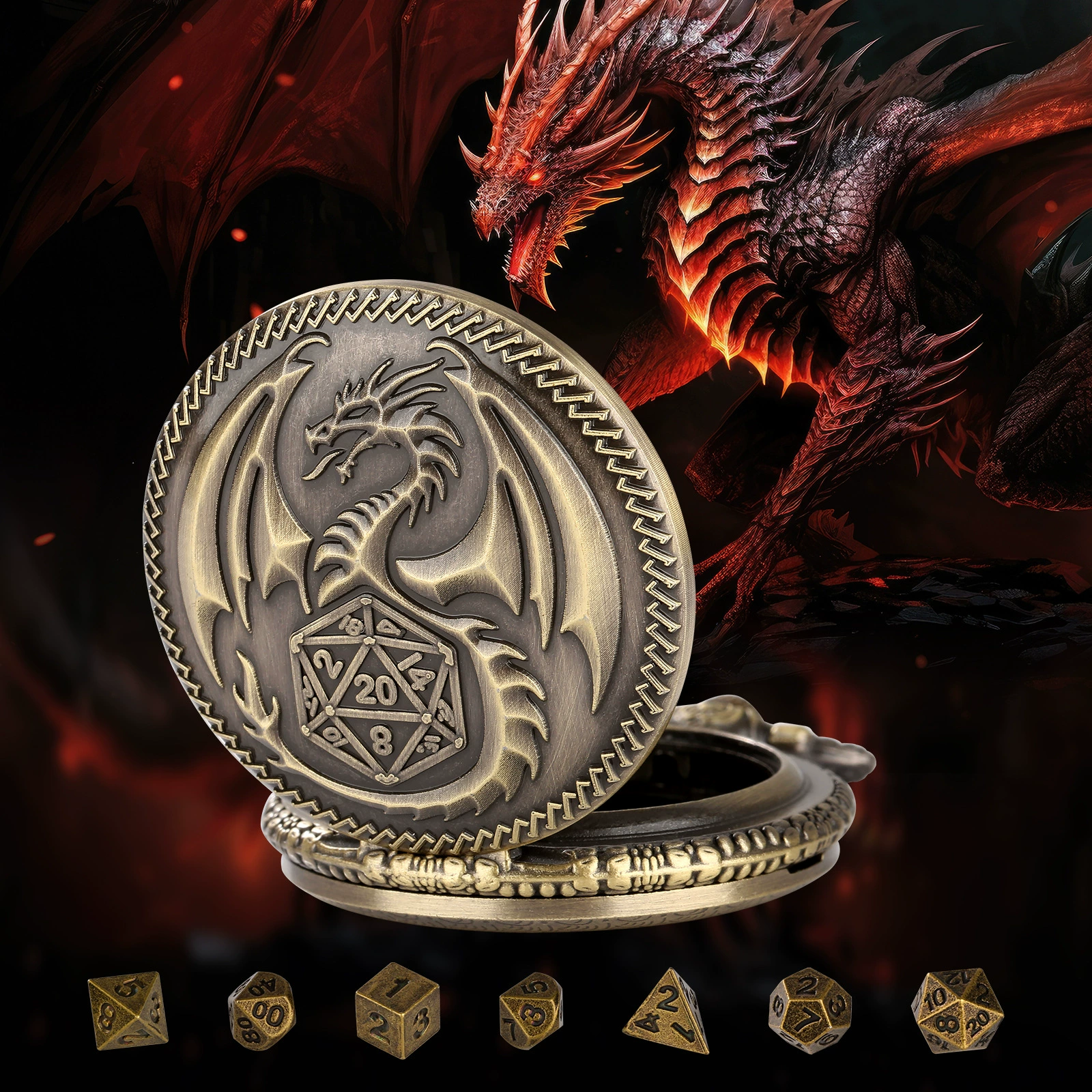 Кости (игральные), аксессуар, карманные часы, ретро объемный корпус