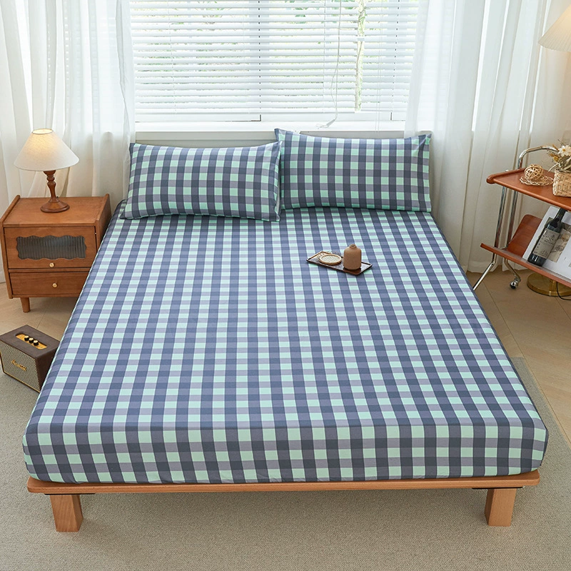 Thickened old coarse cloth sheets, simple striped home double machine washable student dormitory sheets, can be equipped with a three-piece set