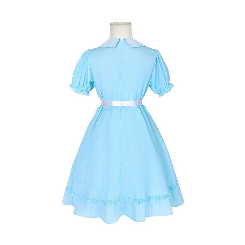 漫優品閃霊cos服双子の女の子コスプレ水色ワンピース青いドレススポットバッチ|undefined