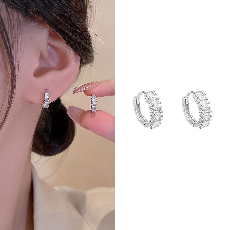 1 Pair IG Style Geometric Plating Inlay Copper Zircon Earrings display picture 6