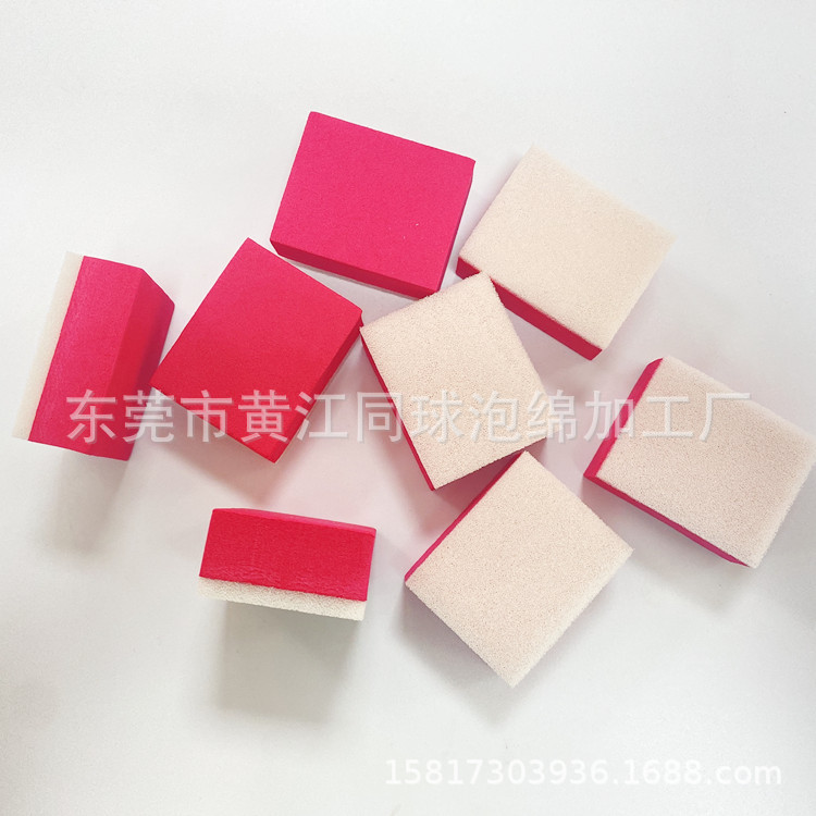批发 流水线玻璃镜面清洁海绵擦 EVA复合海绵皮具保养海棉块