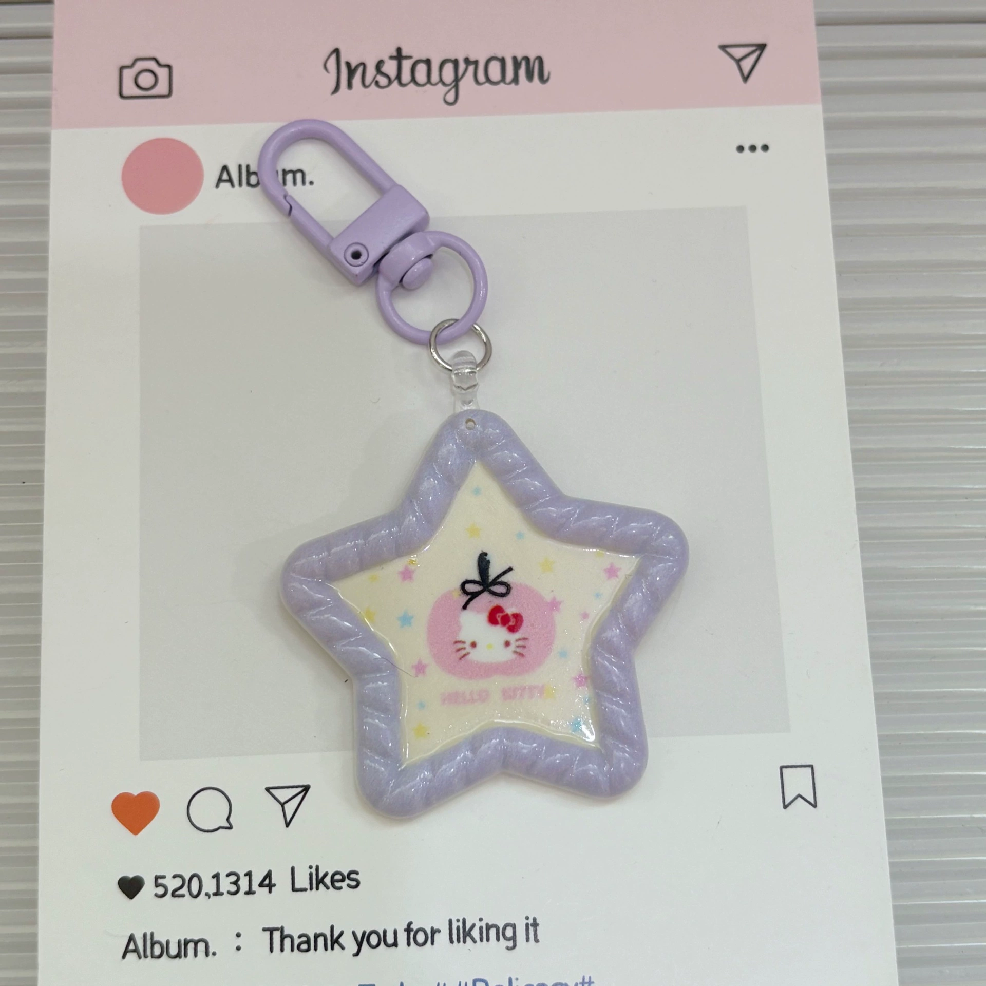 Подвеска для сумки Hello Kitty звезда, мультяшный брелок, разноцветные варианты (0,03 кг)