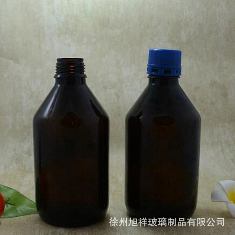现货500ml口服液玻璃瓶 医用茶色试剂空瓶 茶色透明医药瓶保健瓶