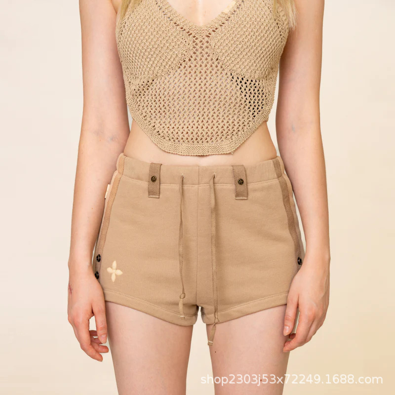 Smink Explorer camp high waist shorts adjustable sports ring cotton all-match hot girl casual pants for women