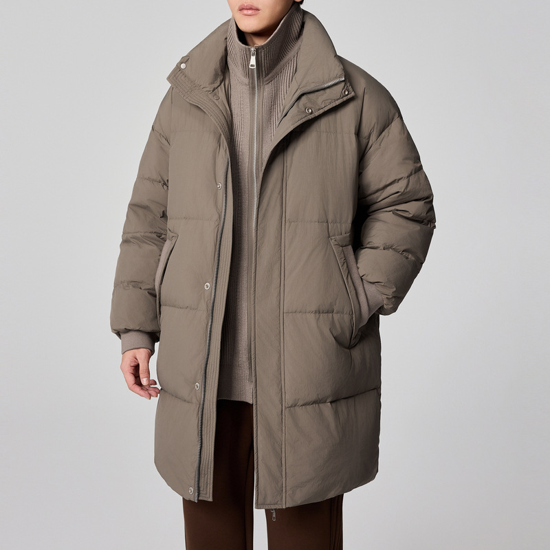 墨麦客の紳士服の偽の2つのつなぎ合わせのダウンジャケットの男性の2024冬の項の中の長いタイプの男性のダウンジャケットの88719