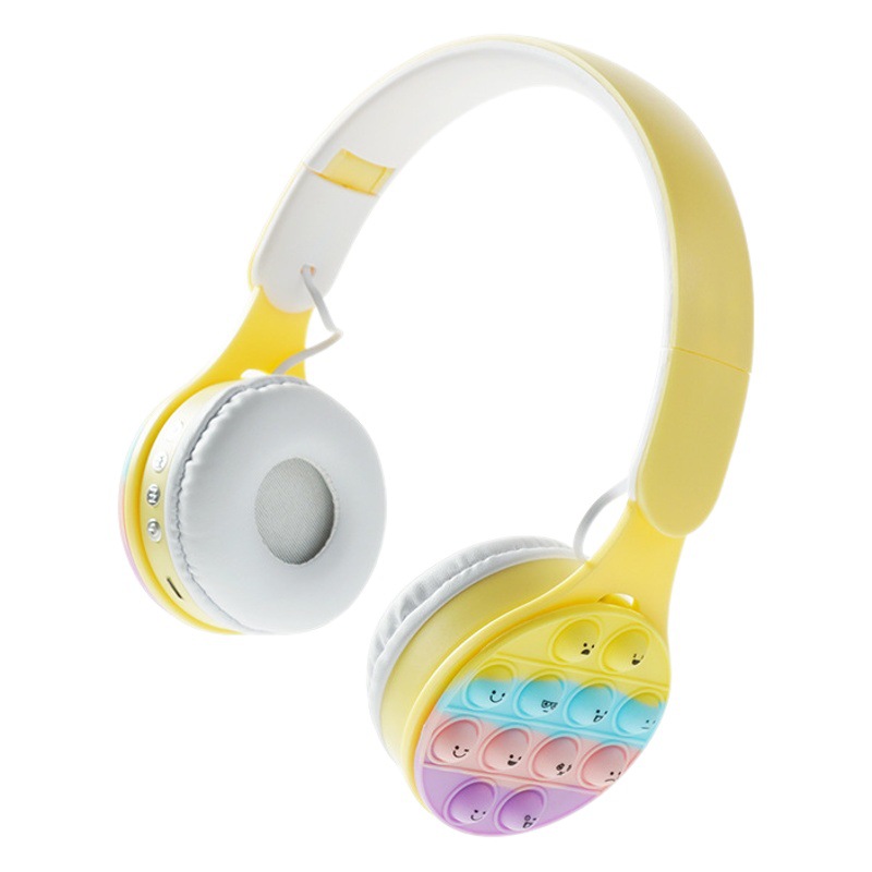 Tarjeta luminosa de la descompresión de la burbuja del arco iris Auriculares Bluetooth auriculares plegables teléfono móvil universal auriculares inalámbricos con micrófono