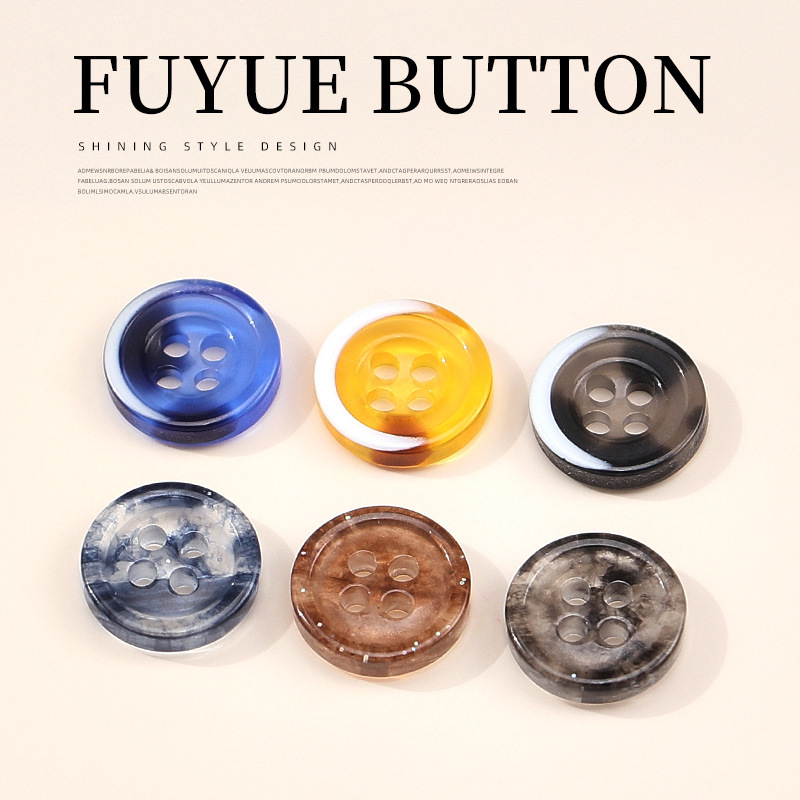 Navy Blue Four-Eye Button Moon Color Clothing Accessories Resin Button Kidsren's Small Button Designer New Button
