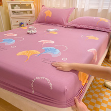 金枝玉叶棉磨毛床笠单件加厚床垫保护套床套单双人防尘床罩