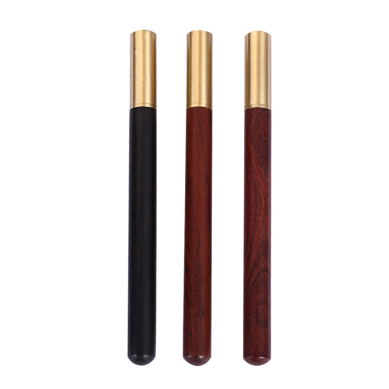 Brass wooden copper rollerball pen from natural wood