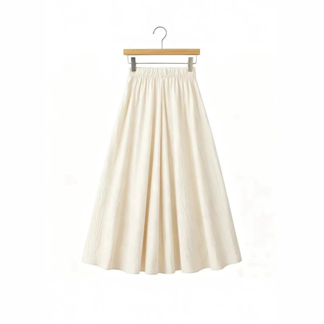 High-End White Skirt for Women, New Spring and Summer Style, Mid-Length, Loose-Fitting, Slimming A-Line Long Skirt