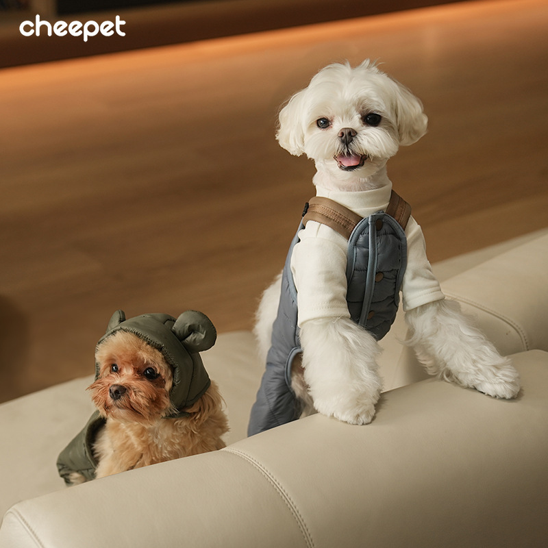 Pet clothing autumn and winter dog four-legged suspenders Marzis Stedi dogs can be pulled one-in-one cotton-padded jacket wholesale