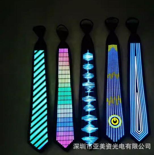휴일 공연 가장 무도회 LED 넥타이 EL 콜드 라이트 빛나는 넥타이 사운드 제어 빛나는 넥타이 화살표 유형