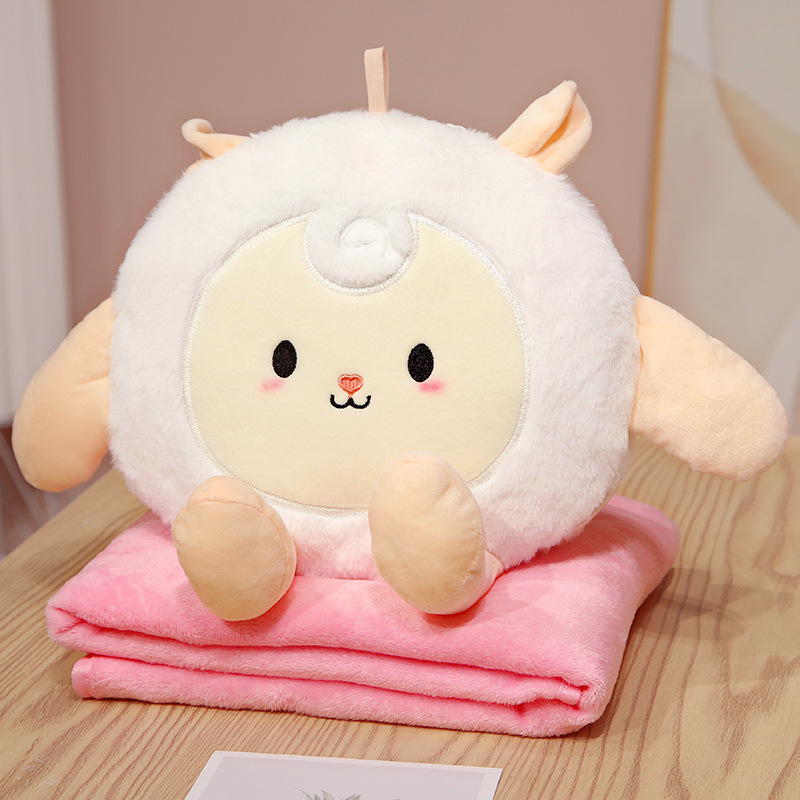 Sofá de Panda lindo edredón de almohada ajustable de doble uso dos en uno cojín de sandía almohada siesta de oficina Manta