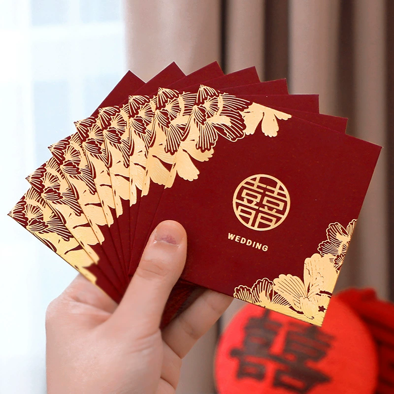 Красный конверт свадебный маленький красный пакет свадебный набор свадебных игр