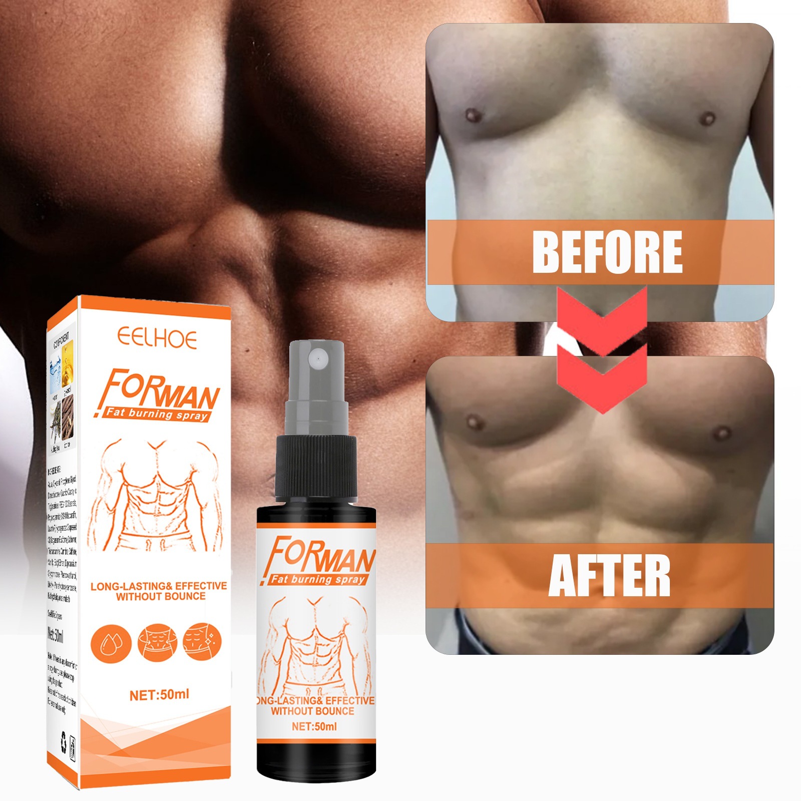 EELHOE man Abs Spray Addition muscle Body care Vest Bodybuilding Shaping Physical exercise