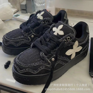High Version X-Smfk2024 New Gingerbread Desert Sneakers Worn and Distressed Versatile Beggar Cloth Tiger Tooth Skateboard Shoes