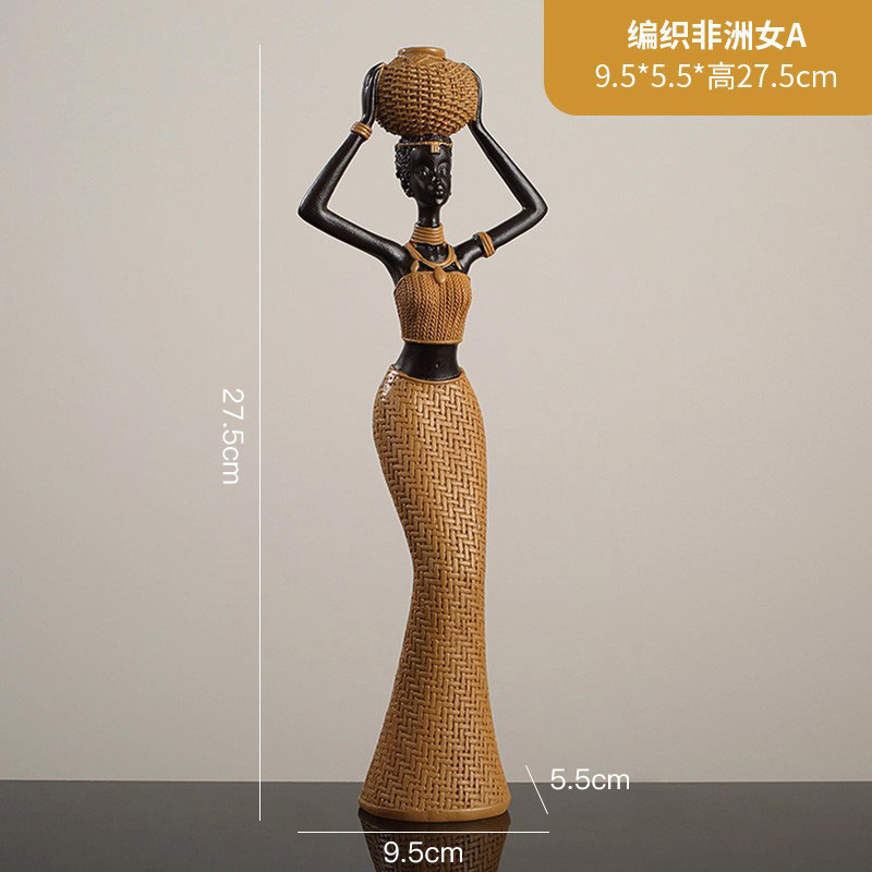 北欧创意复古非洲艺术女士雕像摆件设计师款家居客厅咖啡厅酒吧|undefined