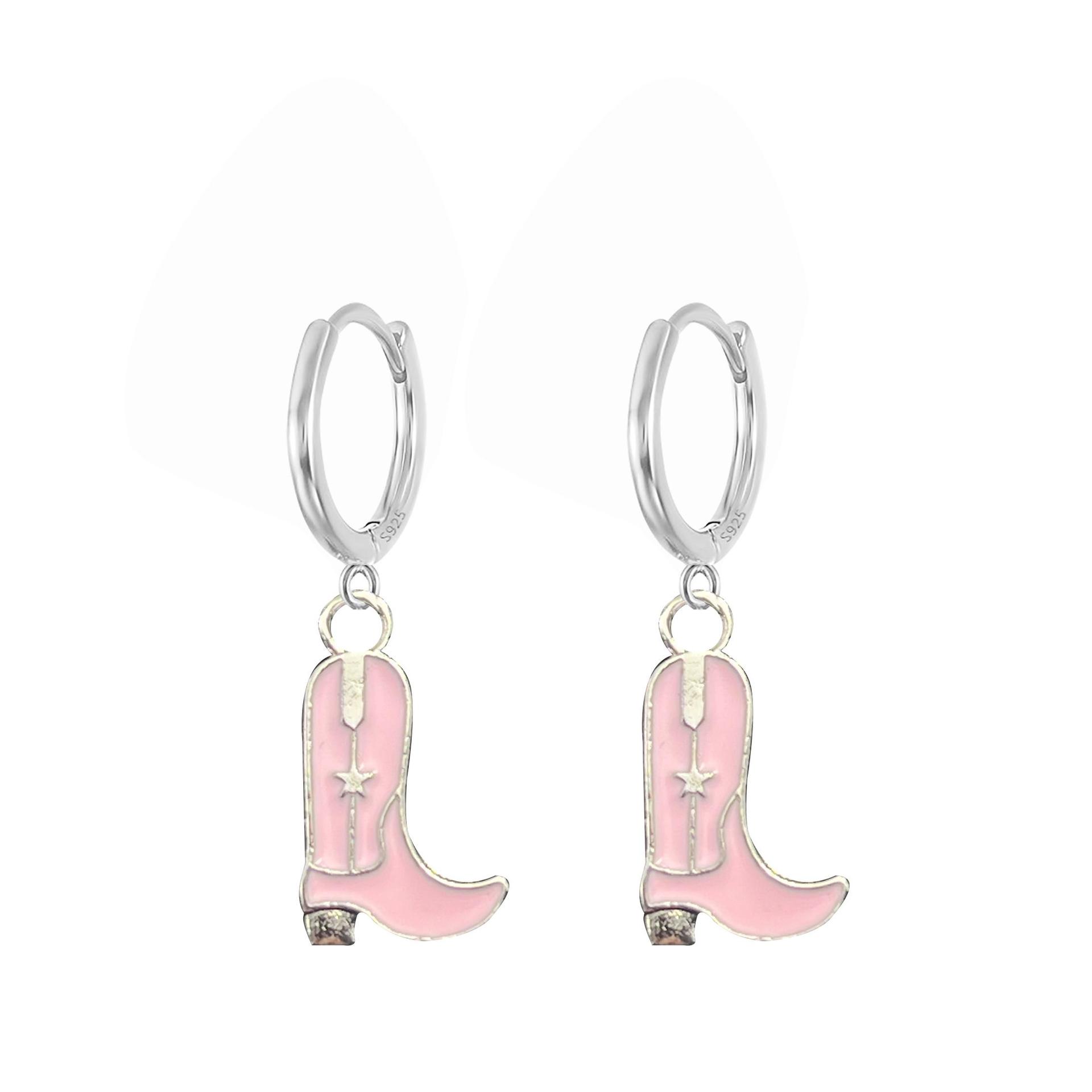 핑크 귀걸이 스타일