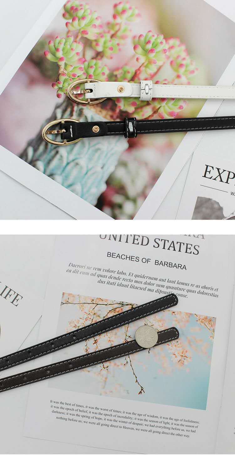 Women's Thin Belt Retro Style Pu Leather Waist Girdle For Women_voghion.com