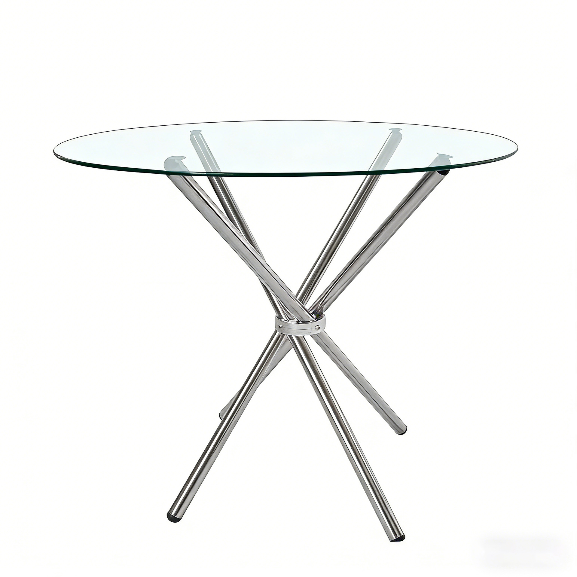 Mesa de vidrio temperado de comercio exterior, mesa de negociación de lujo ligera y alta, mesa de comedor de vidrio image 6