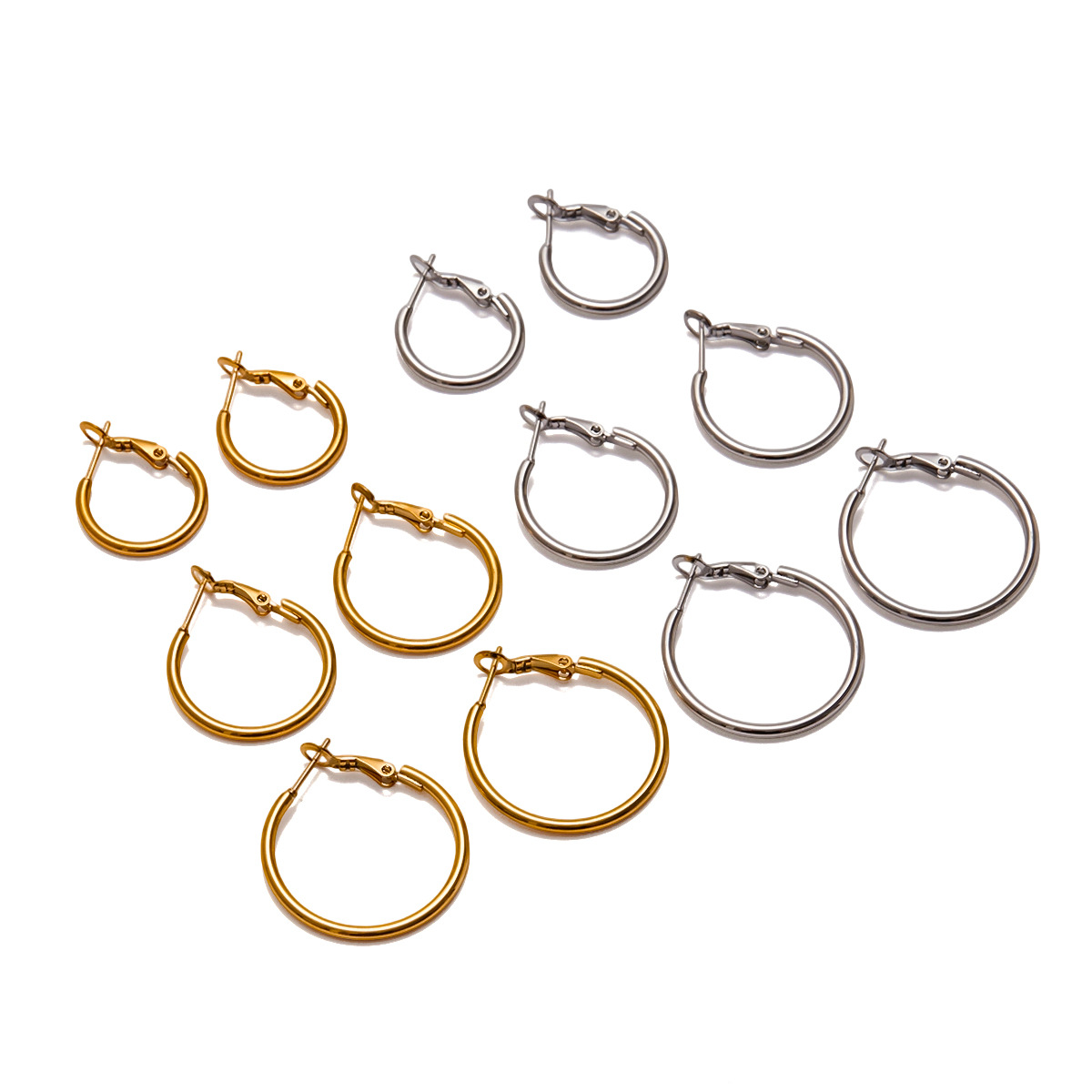 Wanxing Europa y los Estados Unidos transfronterizos aretes de acero inoxidable grandes círculos ligeros de lujo joyas de alta calidad nicho de diseño de orejas de acero de titanio