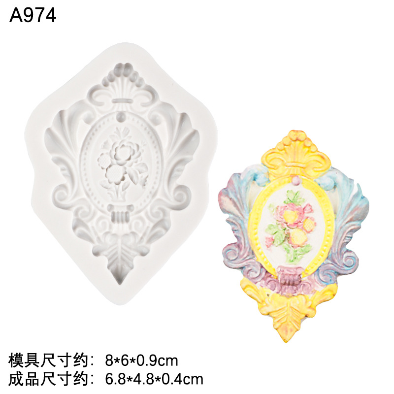 Bricolaje hornear marco de fotos de estilo europeo Marco fondant molde de silicona decoración de la torta molde de chocolate digital molde de arcilla
