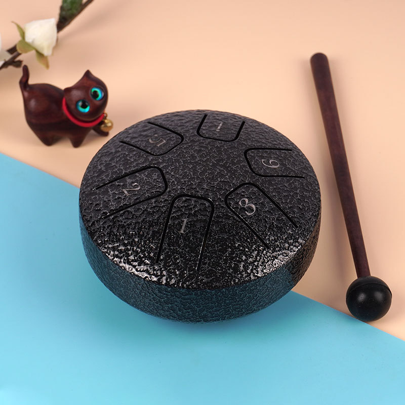 Mini tambor hueco 3,8 pulgadas tambor de lengua de acero de 6 tonos juguetes educativos fuente de instrumentos de percusión para niños fábrica transfronteriza exclusiva