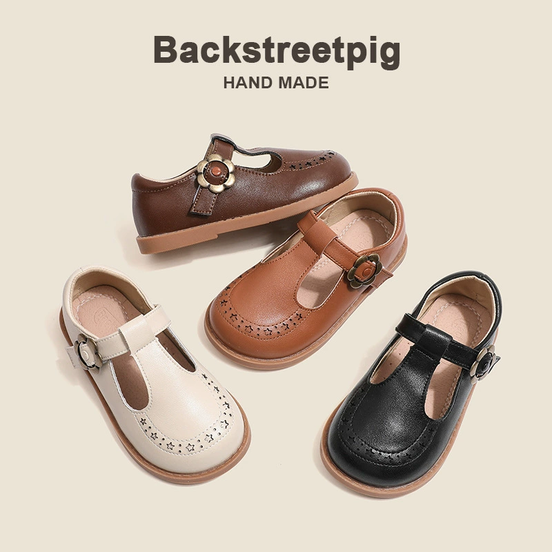 Обувь для девочек 2025 весна и осень новая кожаная обувь детская обувь принцессы кожаная противоскользящая детская обувь