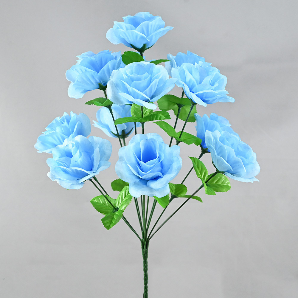 Rosas Artificiales Enviadas de Fábrica, 12 Cabezas de Rosa Pequeñas para Arreglos Florales, Decoración de Bodas, Flores Artificiales al por Mayor
