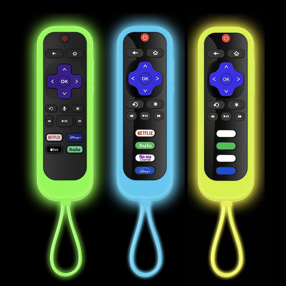 2pcs \ 3pcs para TCL Roku TV luminoso de silicona a prueba de suciedad control remoto cubierta protectora