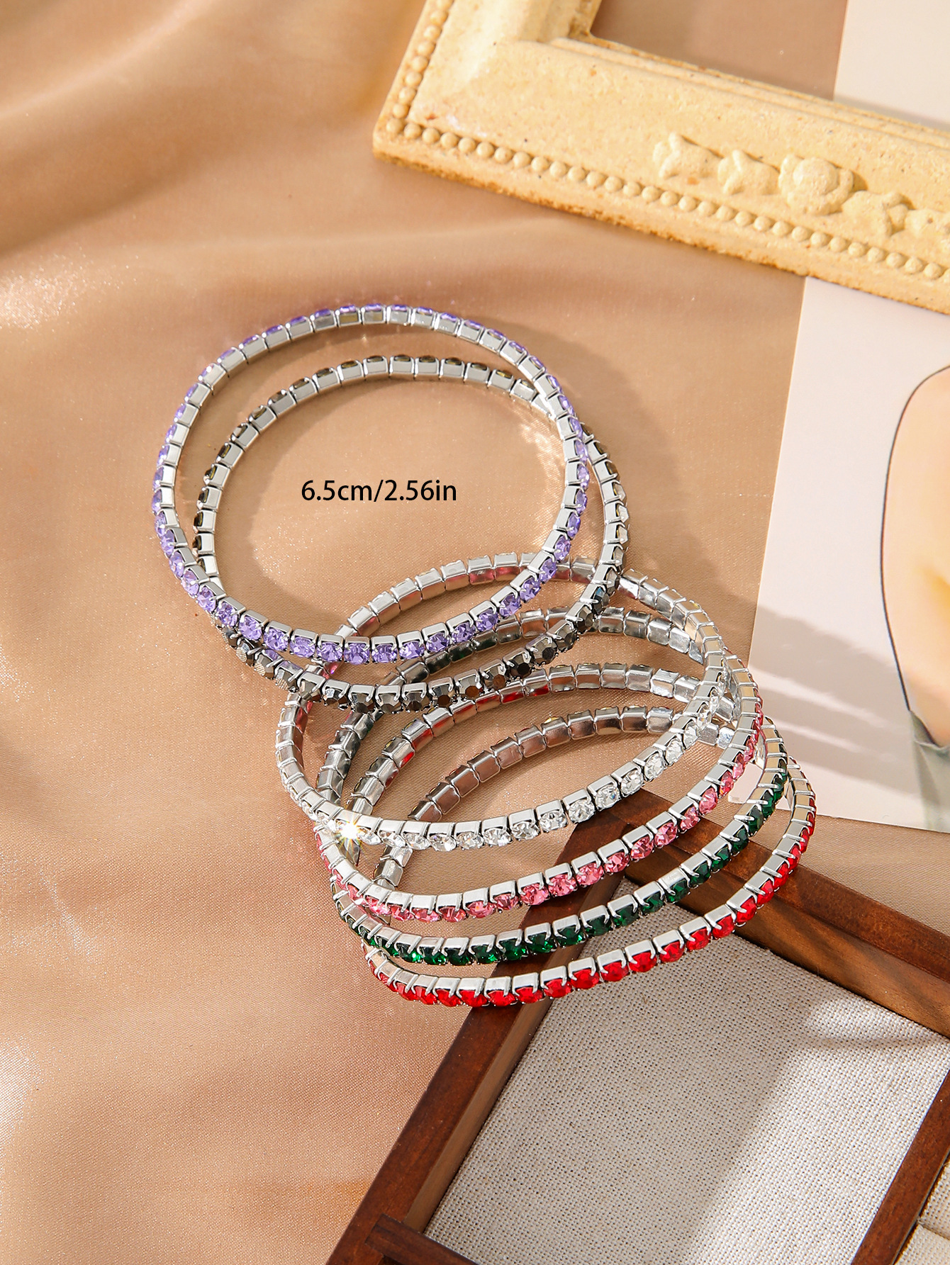 Plating Design Simple Style Geometric 304 Stainless Steel Zircon Tennis Chain Bracelets In Bulk