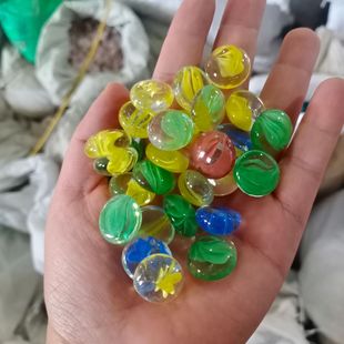 Colorful Glass Rain Flower Stone Glass Rain Flower Stone Cashew Stone Flat Beads Glass Flat Beads for Children Archaeological Plaster