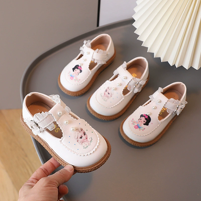 Весной и осенью новые туфли принцессы на мягкой подошве для девочек, нескользящая обувь с фасолью, детская обувь для малышей, танцевальная обувь для девочек Лолита, модная