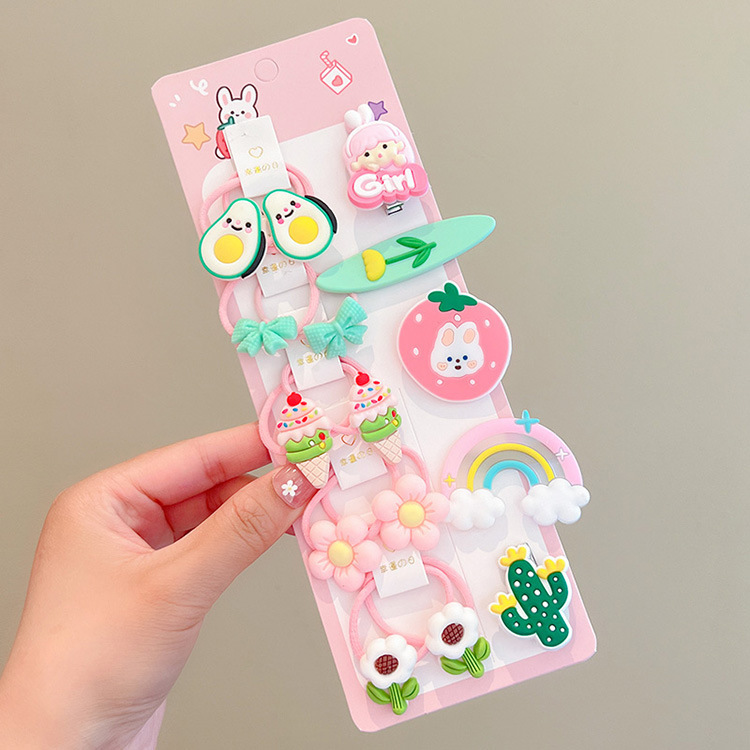 Accesorios de horquilla para niños de dibujos animados de silicona cuerda de pelo lindo anillo de pelo traje de horquilla de princesa accesorios para Niños Accesorios para el cabello