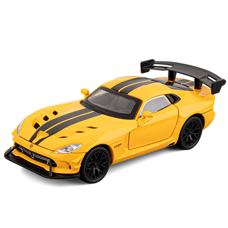 1/32 Artificial Dodge Viper Alloy Car Model Sports Car Sound and Light Pull-Back Car Toy Ornaments Boy Gift