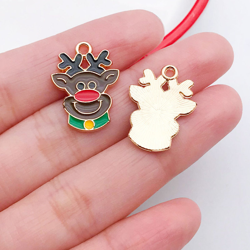 30種類のクリスマスツリーを混ぜた老人雪花ヘラジカ滴油合金ペンダント手作りdiyペンダントアクセサリー|undefined
