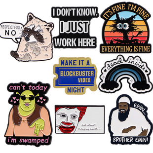 Cartoon Cute Quotations Brooch Women's Brooch Pin Badge Metal Alloy Badge Accessories Backpack Accessories Badge