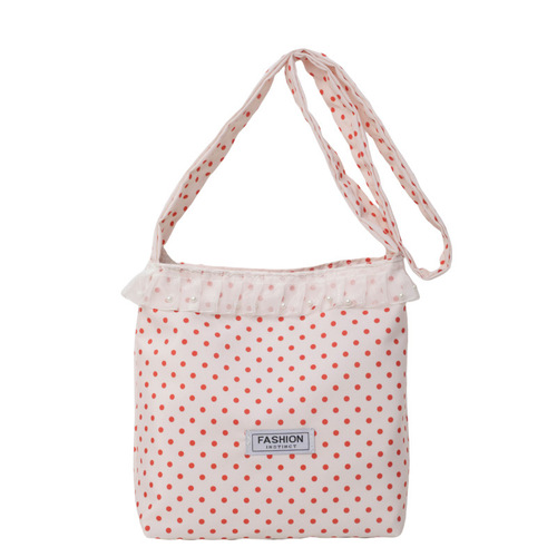 Casual large-capacity nylon bag for women 2024 new versatile shoulder crossbody bag popular polka dot bucket bag