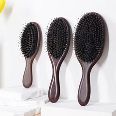 Factory direct supply black ebony boar bristle air cushion comb scalp massage comfortable grip straight hair beauty air cushion comb